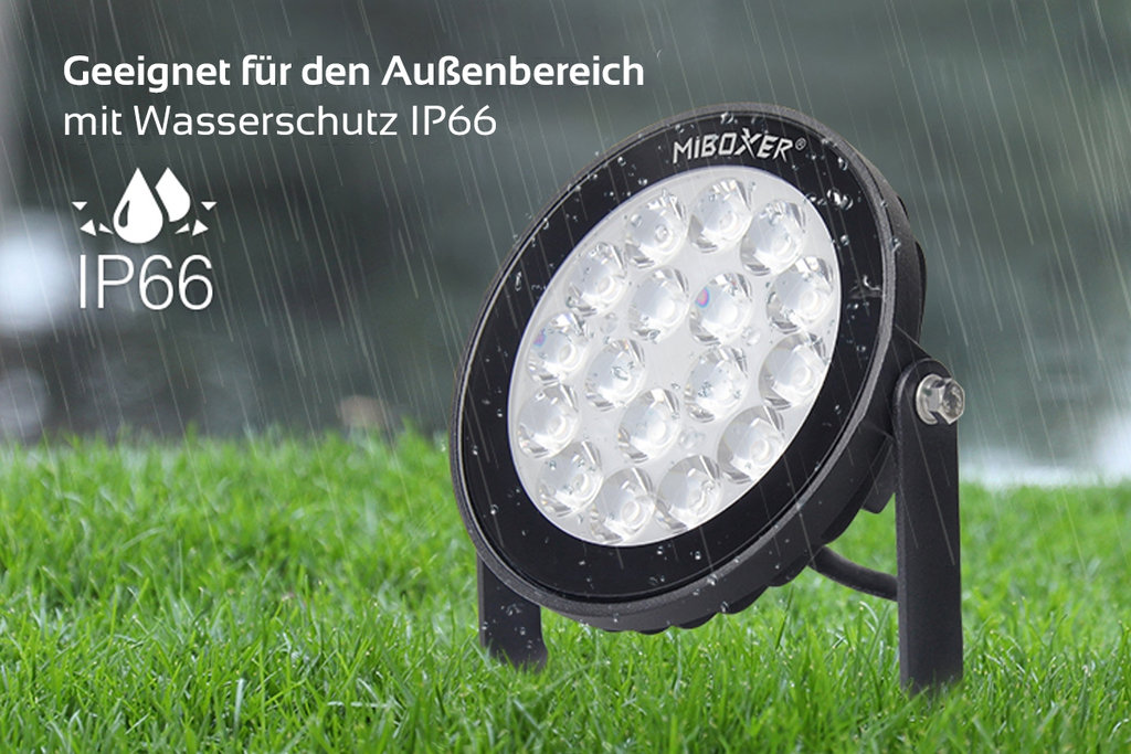 IP65 LED Gartenstrahler Vela mit Erdspieß und 40cm Sockel für außen 700lm, 9W 
